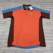 Nike Golf Club Dri-Fit Polo Shirt Mens Medium FQ1150 Orange Blue Maroon SS 75