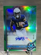 2021 Bowman University Chrome 1st Jeff Sims Green Refractor Auto #48/99 ASU