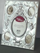 Baby's First Year Silver Picture Frame 7.5 10" Stand Or Hang Better Homes