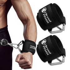 Fitness Wrist Cuffs for Cable Machines   Heavy Duty Adjustable Wrist Straps w...