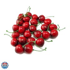 Pack of 25 Artificial Lifelike Simulation Small Red Black Cherries Fake Fruit...