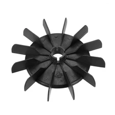 142 x 18mm Round Shaft Replacement Black Plastic 12 Impeller Motor Fan Vane
