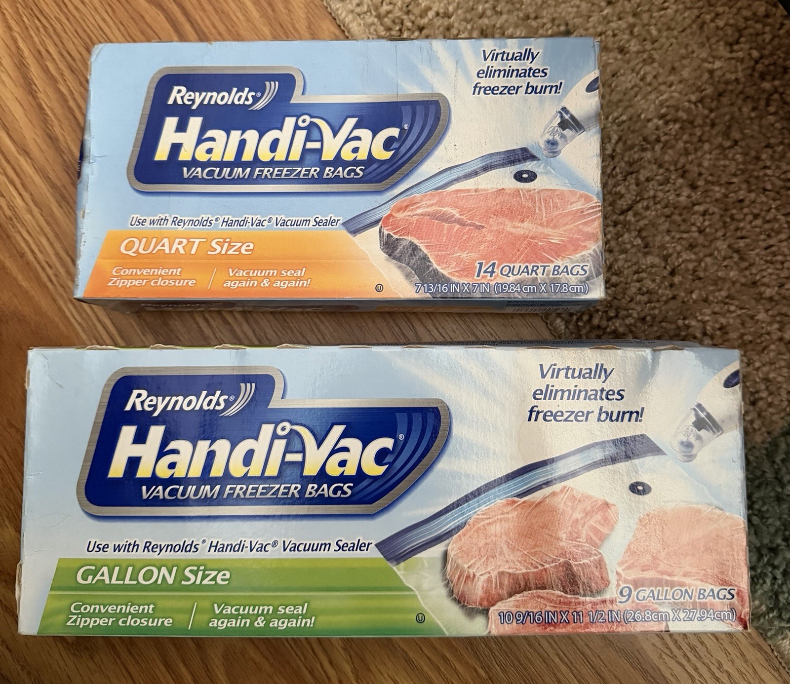 Reynolds Handi-Vac Freezer Bags Gallon Quart