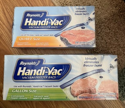 Reynolds Handi-Vac Vacuum Freezer Bags  GALLON & QUART Never Opened 14+9=23 Bags