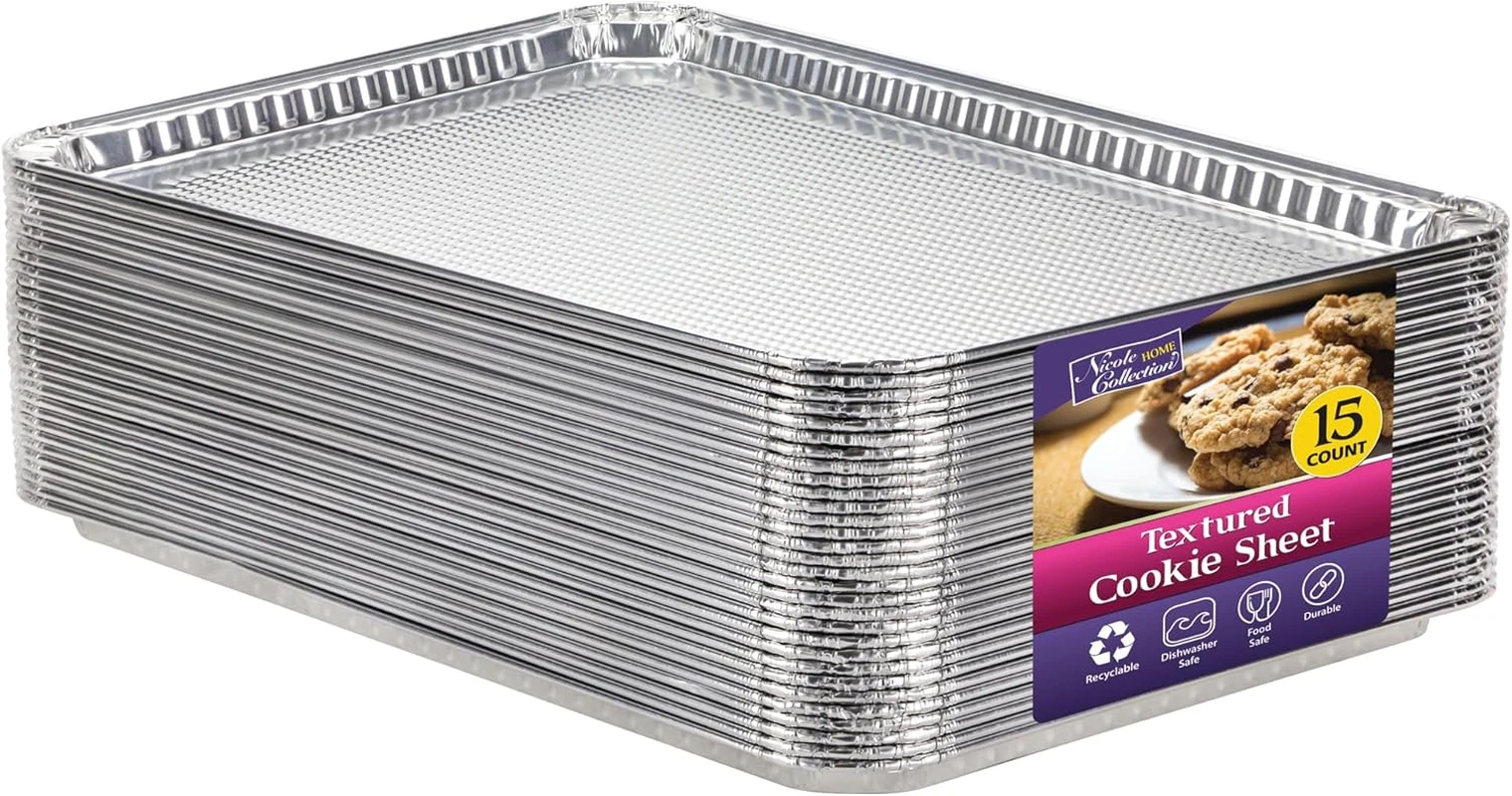 Aluminum Pans Half Size Textured Cookie Sheet 15 Count Durable Nonstick Baking S
Opens in a new wind