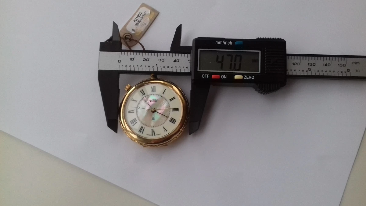 AeroWatch 821992 ALARM HAND-WINDING VINTAGE NOS POCKET WATCH SWISS CARBAL UHR