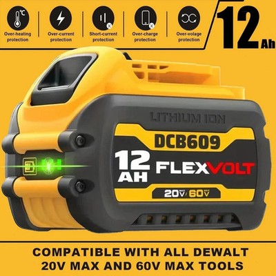 DCB609 20V/60V FlexVolt Lithium-Ion 12.0Ah Battery Power Tool Batteries