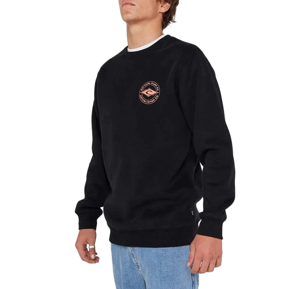 Sudadera Crew Rip Curl Staple - Negra - Imagen 2 de 3