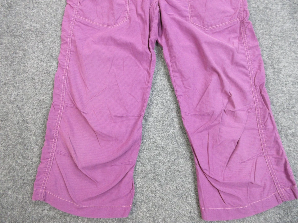 Pantalones Kuhl Mujer 4 Púrpura Recortados Capri Flor Bordado Senderismo Aire Libre Informal Foto 2 de 4