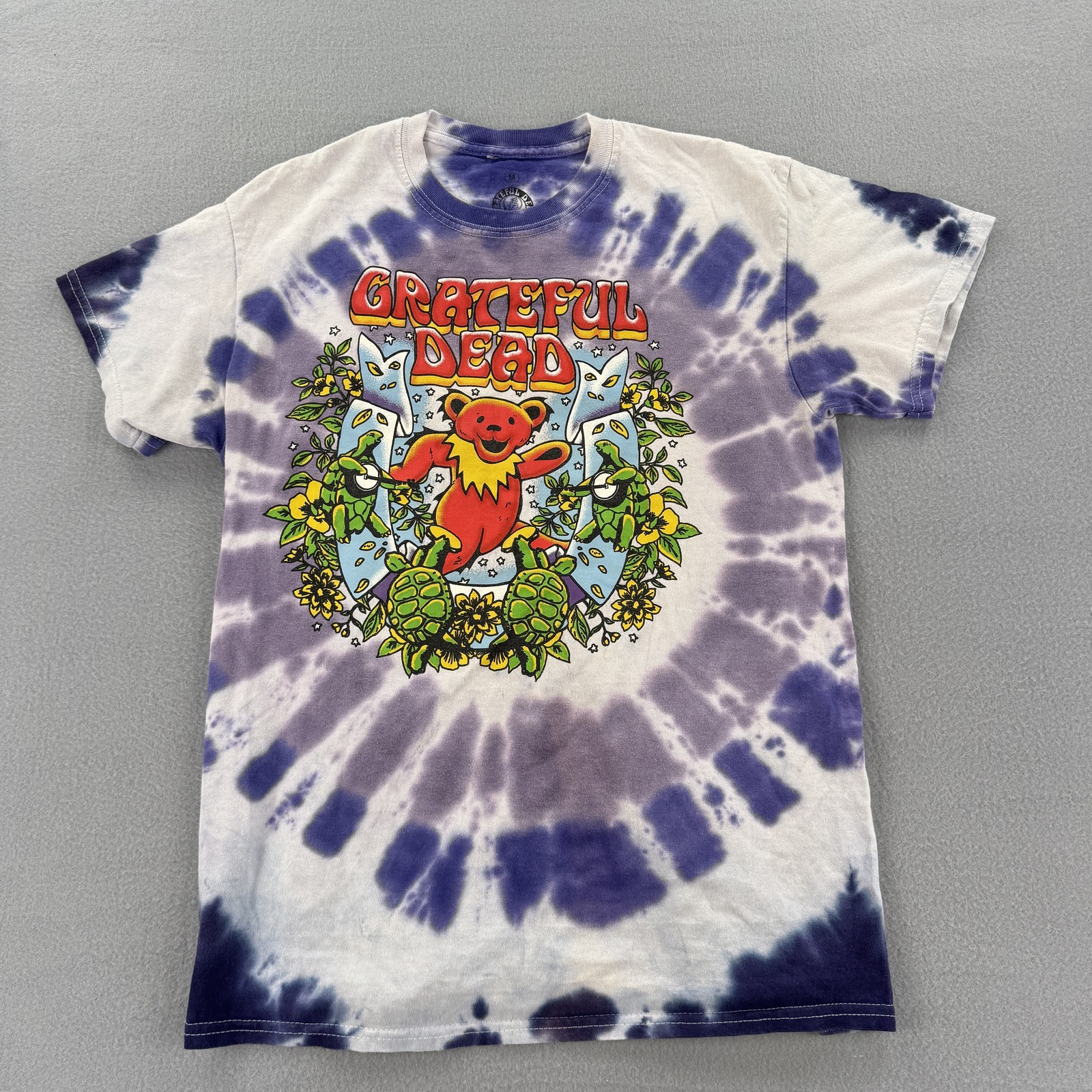 Grateful Dead Shirt Mens Medium Tie Dye Dancing Bear Turtle Flower 2021 Band Tee