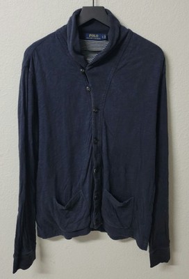 Polo Ralph Lauren Dark Blue Button Down Shawl Neck Cardigan Men's Large
