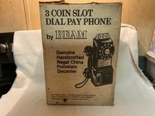 Vintage Jim Beam 3-Coin Slot Rotary Dial Pay Phone Decanter with original box