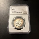 1958 US Franklin Half 50c NGC MS64 Coin TONED