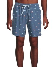 New Mens SAXX Oh Buoy 2-in-1 Denim Blue 7" Volley Swim Trunks Shorts XXL