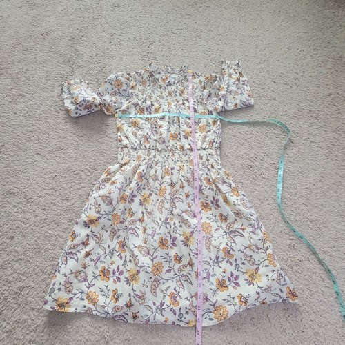 Janie And Jack Girls 16 Cleo Smocked Floral Dress Cream Yellow - Picture 5 of 11