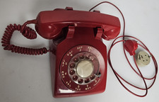 Red Desk Phone - Iconic Bell System by Western Electric Rotary Dial 500 Series 