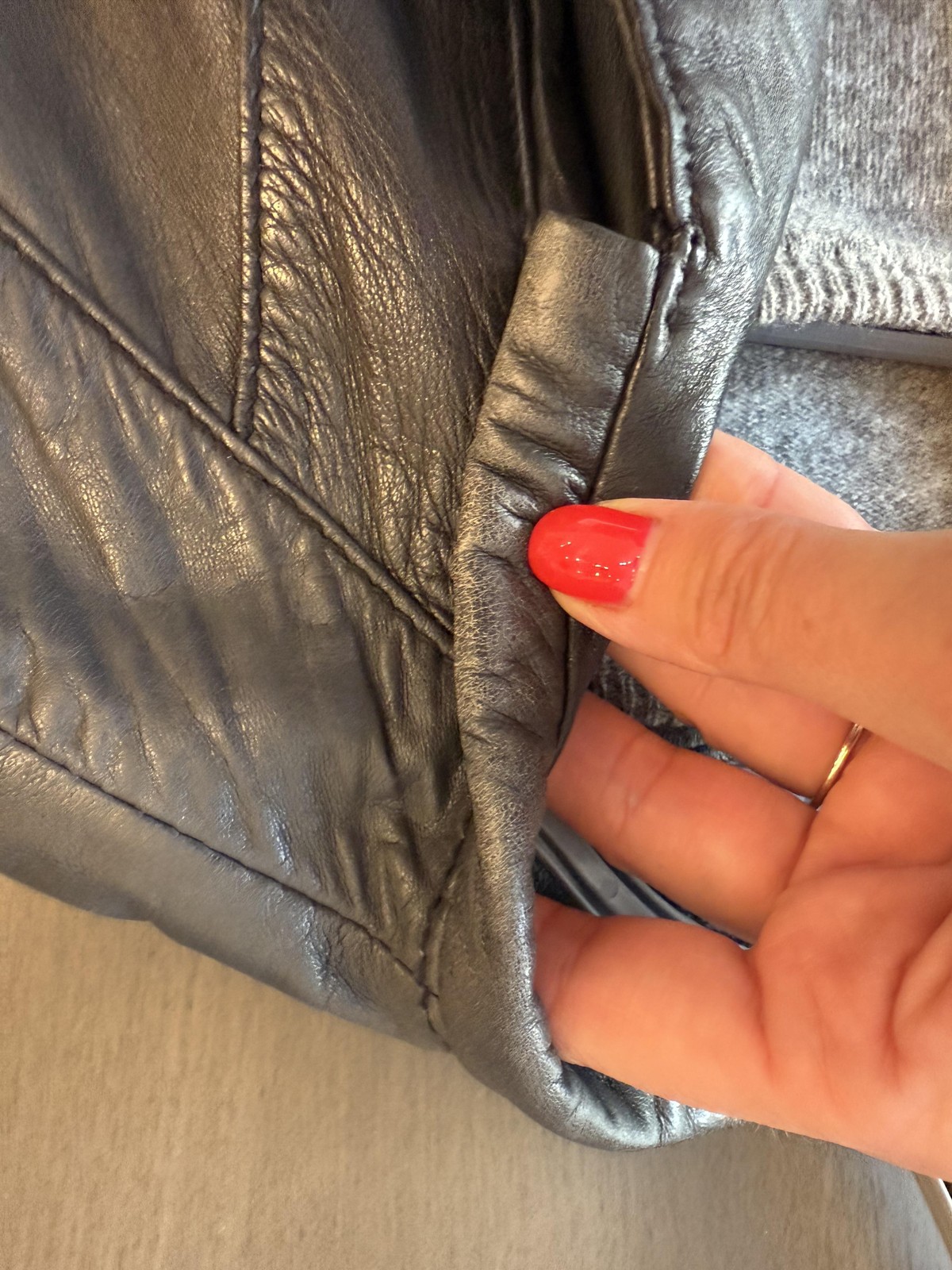 Zara Basic Leather Jacket Womens Small Black Moto… - image 23