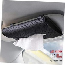 Car Tissue Holder, Sun Visor Tissue Holder, Car Visor Napkin Holder, PU Black