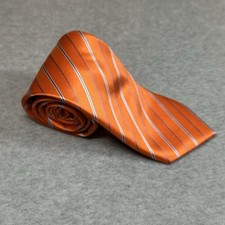 Scott Allan Orange Blue Stripe Tie Microfiber Mens Classic Necktie 58x3.25