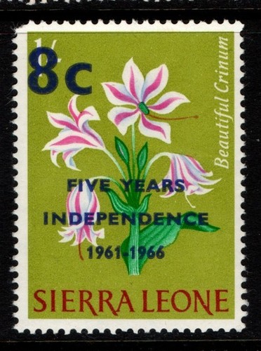 Sierra Leone 1966 8c on 1/- Five Years of Independence SG390 Mint