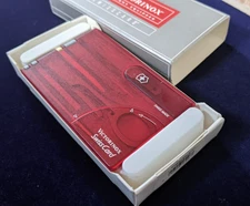 oth1~Vintage Victorinox Swiss Army *SwissCard* Pocket Tool, Ruby Complete Boxed~