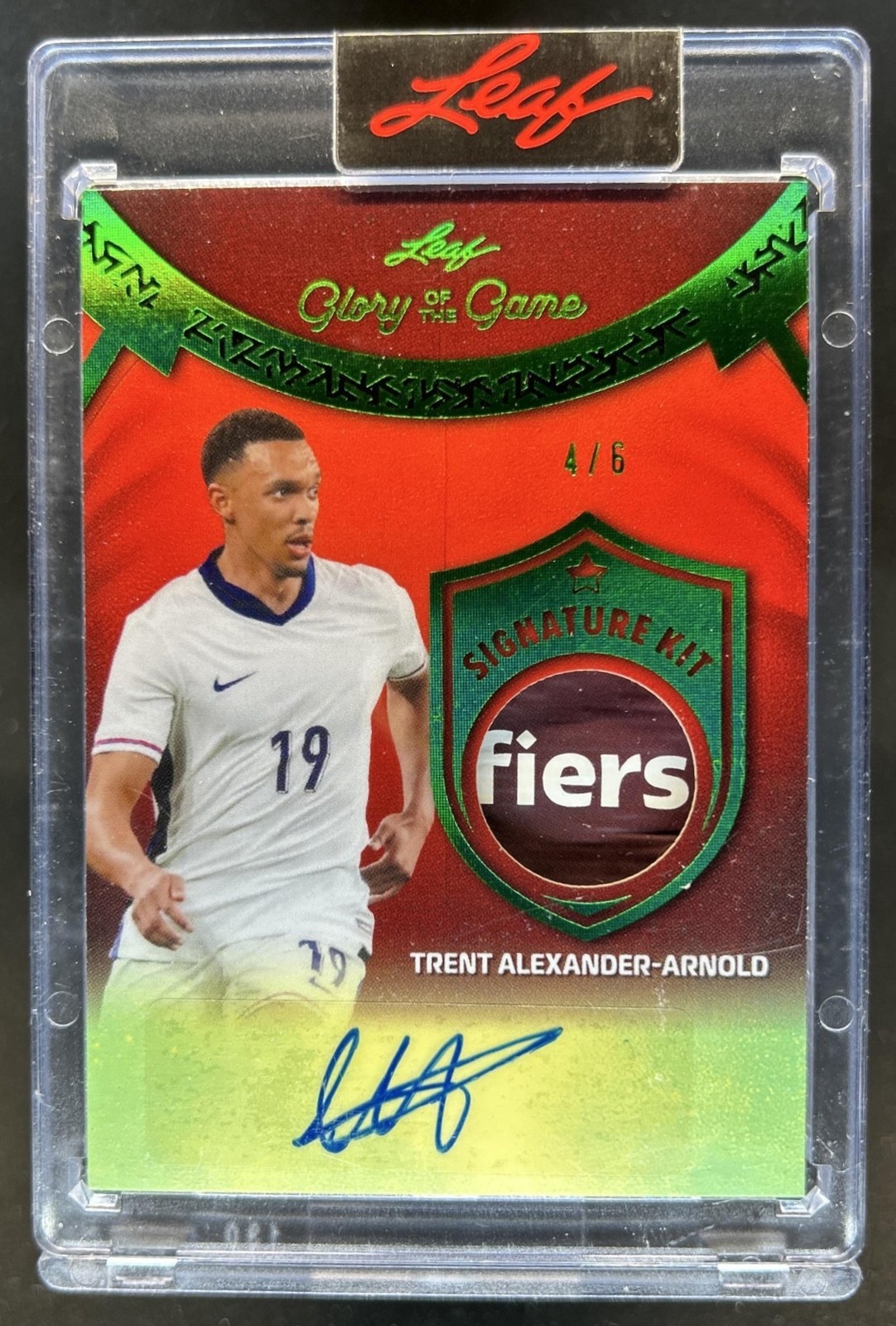 2026 Leaf Glory of the Game Trent Alexander-Arnold Kit Patch Green Auto #/6