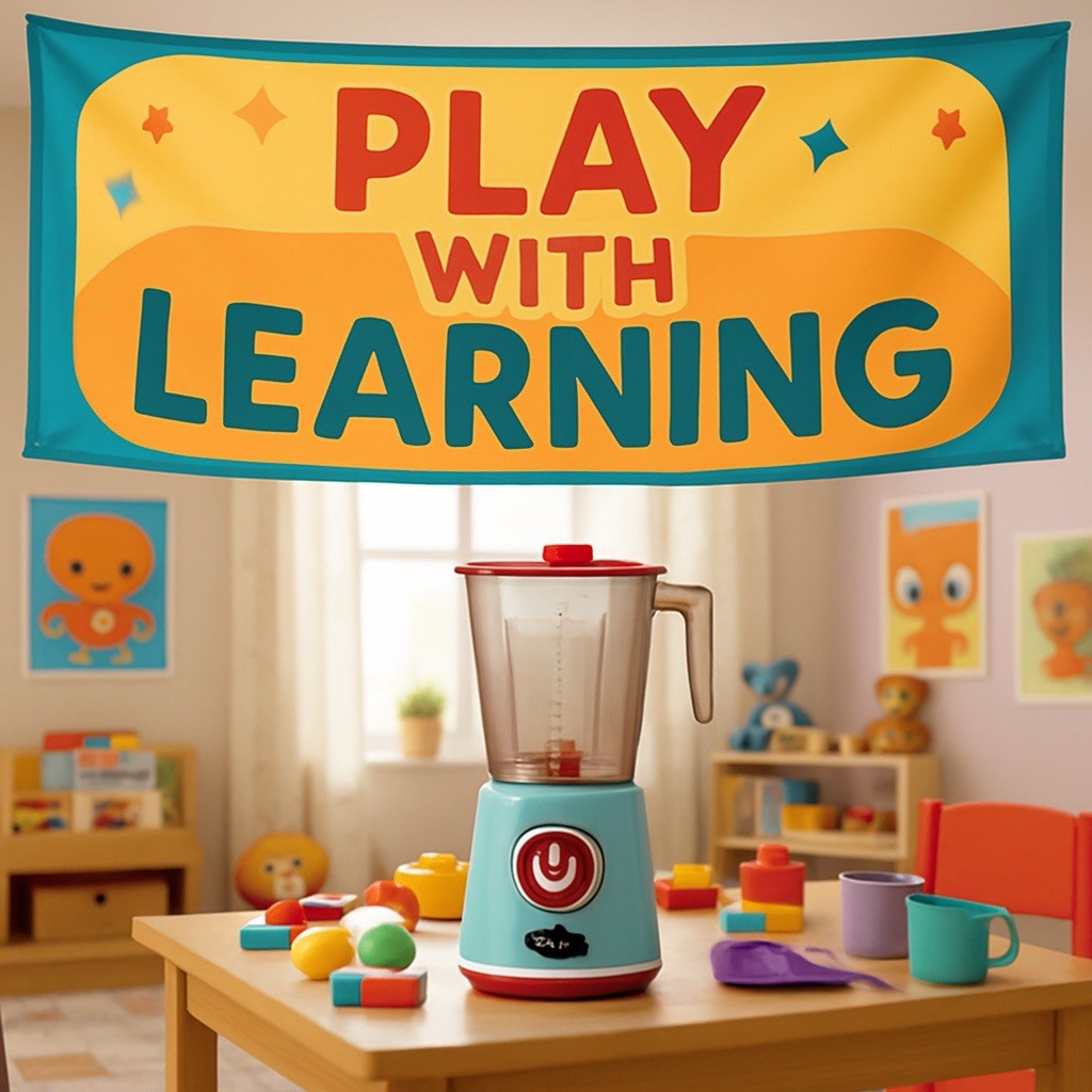 Kids Blender Toy Lights Sounds Moves Realistic Play Kitchen Appliance 3+