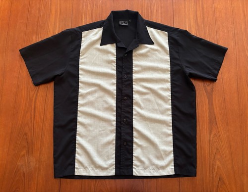 Vintage Daddy-O's Bowling Shirt Men’s XL Black Rockabilly Button Up USA Made