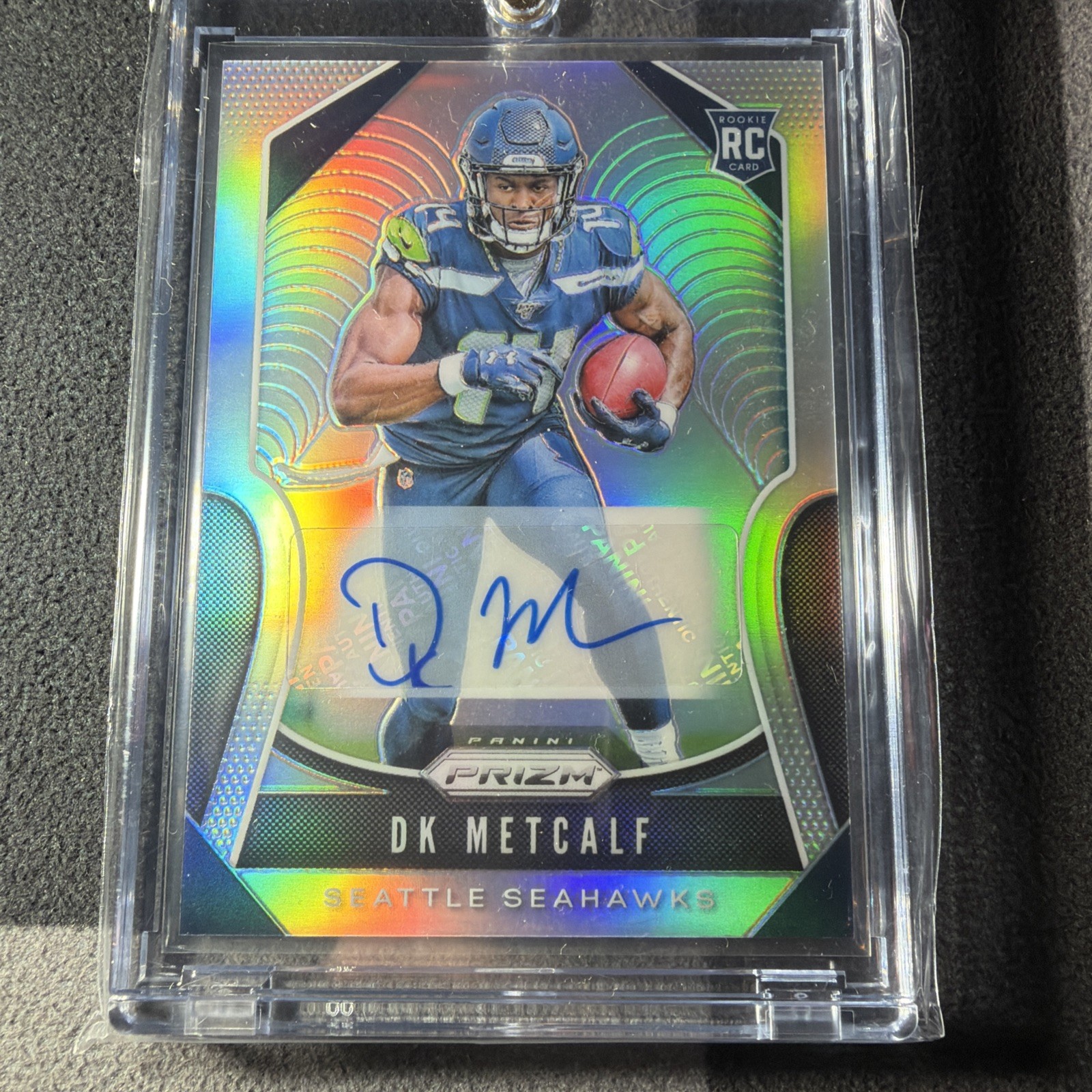 2019 Panini Prizm Rookies Silver Prizm Auto DK Metcalf #343 Rookie Auto RC