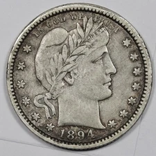 1894-o Barber Quarter.  Natural Uncleaned.  VF.  209461