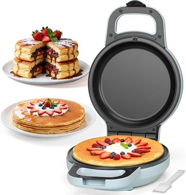 Flip Pancake Maker Machine, Ceramic Coated Pancake Pan for 6.5 Inch Pancakes,...