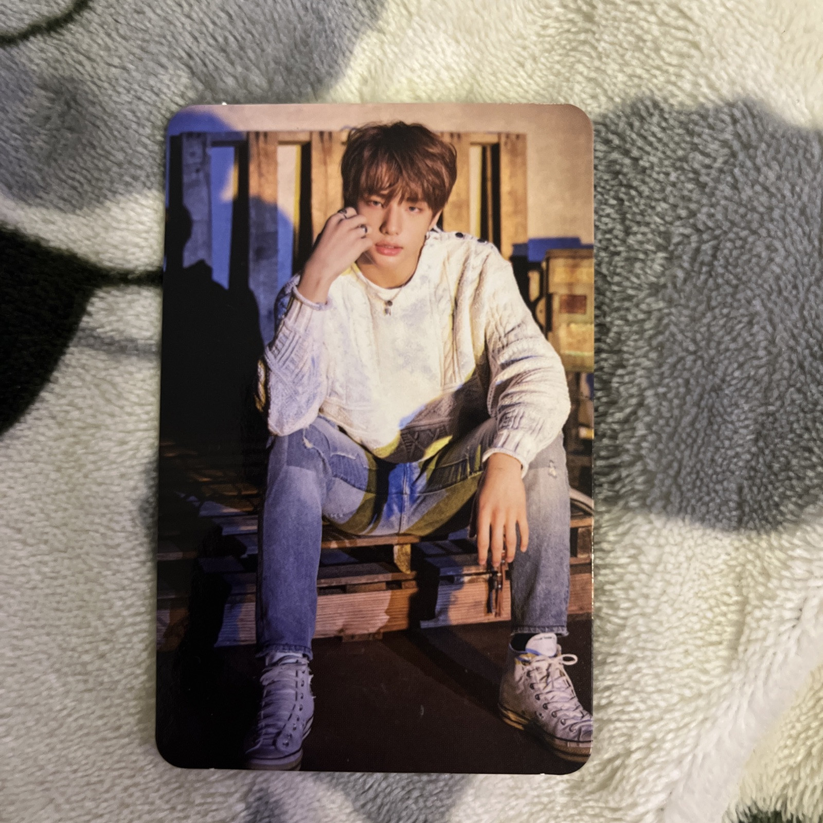 Kpop SKZ Stray Kids HWANG HYUNJIN Official Yellow Wood Photocard PC
