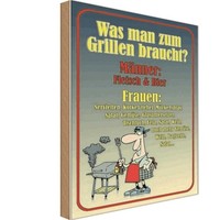 Holzschild 30X20 Cm Grillen MäNner Fleisch Bier Frauen Deko Geschenk Holz Schild