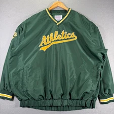 Vintage Oakland Athletics MLB Carl Banks Pullover Windbreaker Jacket Mens 3XL