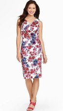 Talbots Floral Sheath Dress Size 8 Sleeveless Scoop Neck Lined Workwear NWT