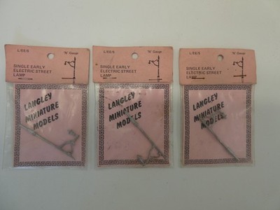 Langley Miniaturmodelle Spur N L/EE/S einzelne frühe elektrische Straßenlaterne x 3