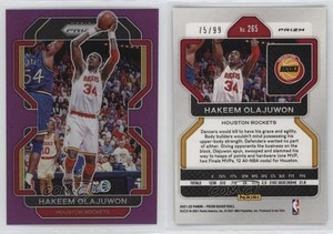 2021-22 Panini Prizm Purple Prizm /99 Hakeem Olajuwon #265 HOF