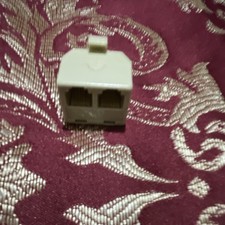 Beige RJ-11 to RJ-11 1-to-2 Telephone Line Splitter Adapter Universal