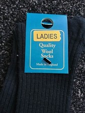 New Ladies black long socks size 4 to 7 Wool