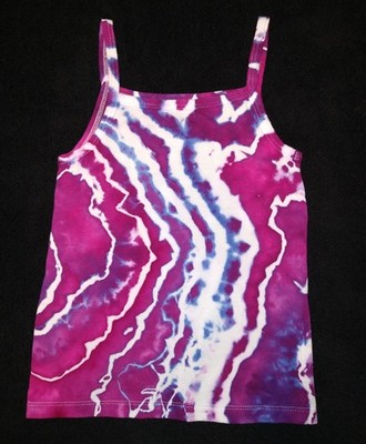 Fuchsia, Purple & Blue Geode Ice Dye Tie Dye Toddler Girl Tank Top ~ Sz 4T-5T