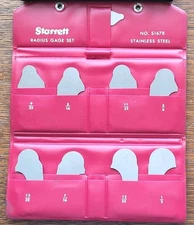 Vintage L. S. Starrett No. S167B Radius Gage Set Stainless Steel w/Pouch USA 