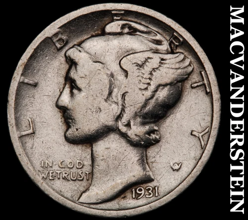 1931-S Mercury Dime- Silver- Scarce Better Date No Reserve #J4119