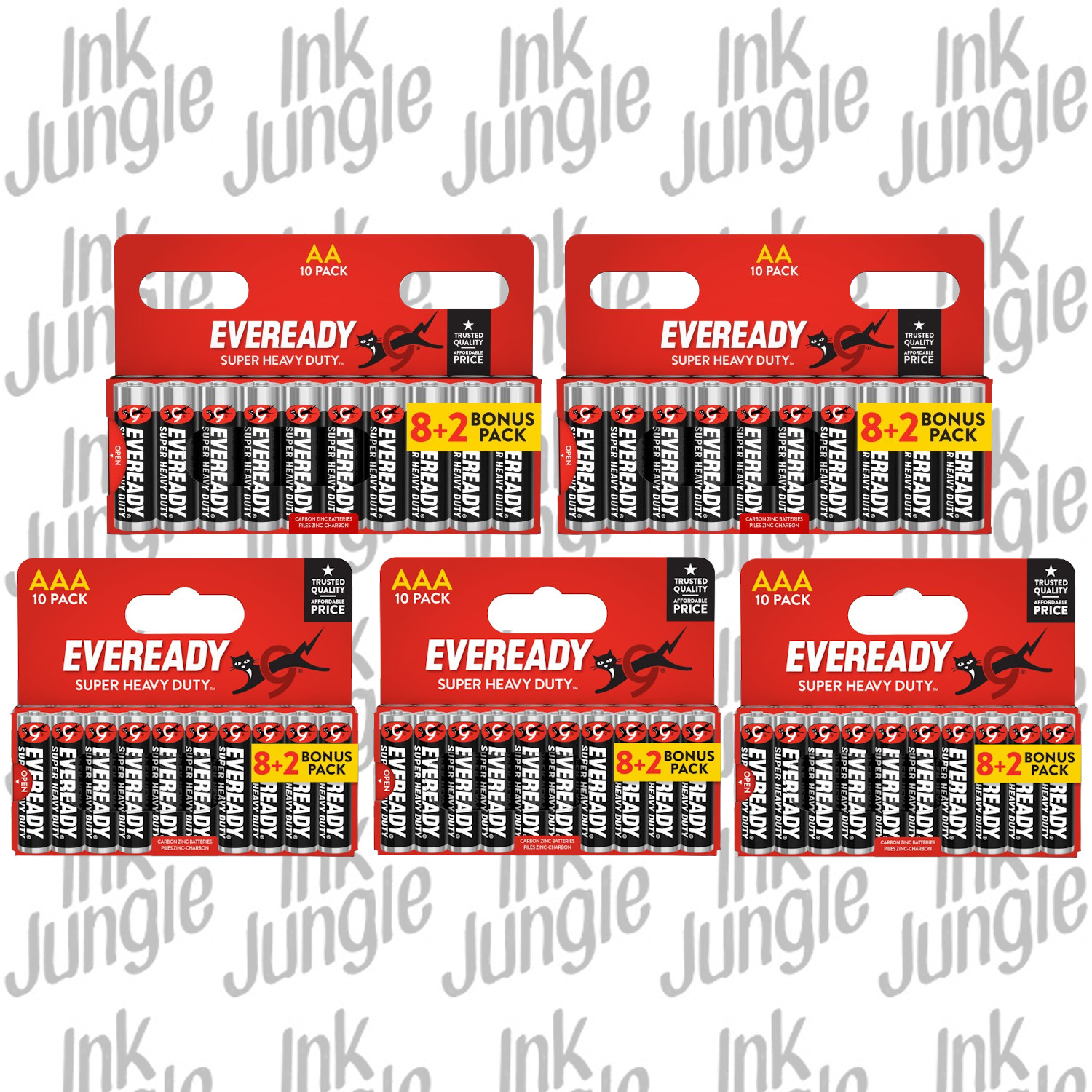 Eveready Super Heavy Duty 20x AA & 30x AAA Zinc Batteries for LED Fairy Lights - Image 6
