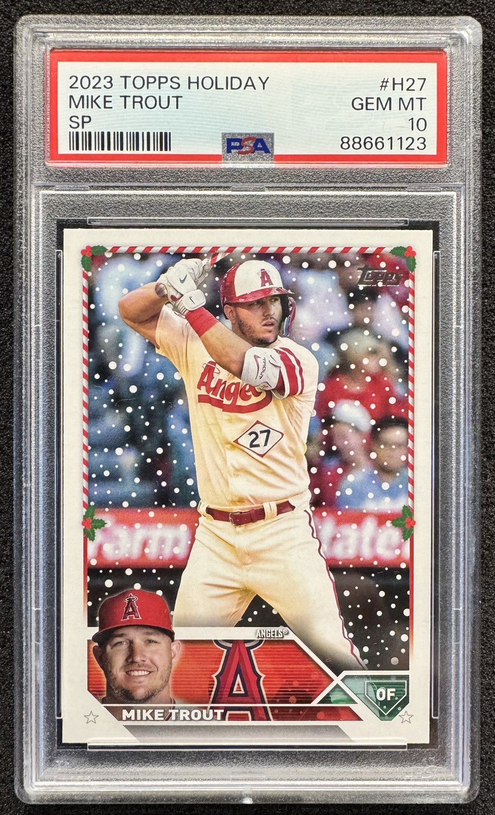 🔥 2023 Topps Holiday - Variation Mike Trout #H27 PSA GEM MT 10 - SP ⚾️