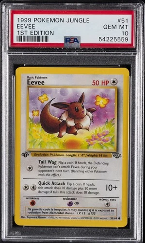 1999 POKEMON JUNGLE 1ST EDITION #51 EEVEE PSA 10