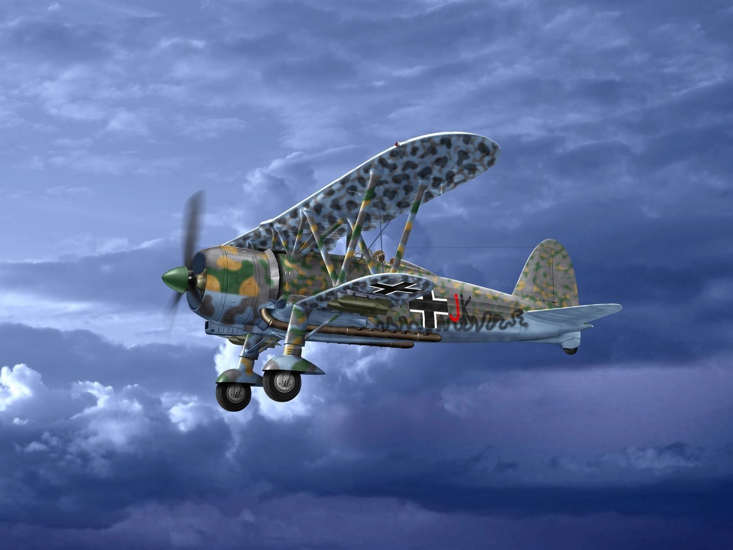 ICM 1:32 CR. 42 LW WWII German Luftwaffe Ground Attack Aircraft Plastic Model...