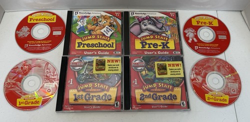 Lot Of Vintage JumpStart Preschool Pre-K 1st Grade 2nd Grade Educational CD-ROM