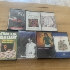 Lot of 7 Cassette Tapes Vtg Rock Pop Billy Joel Chuck Berry Foreigner Lionel Ric
