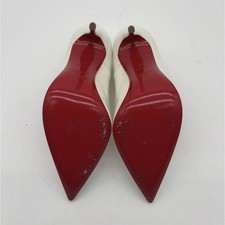 Christian Louboutin White/Red Patent Pointed ...