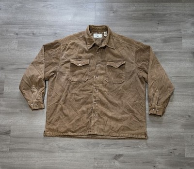 Vintage Gap Jacket Mens XL Brown Corduroy Quilt Lined Shirt Shacket Outdoor